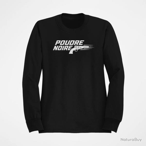 Sweat Tir Sportif Poudre noire Typographie Noir