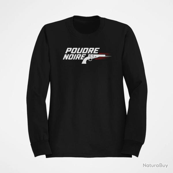 Sweat Tir Sportif Poudre noire Typographie Noir / Orange