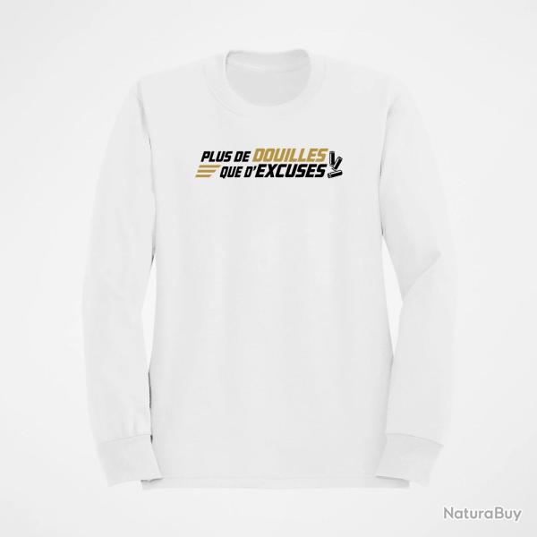 Sweat Tir Sportif Plus de douilles que d'excuses Blanc / Orange