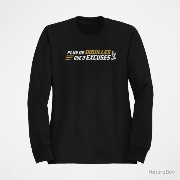 Sweat Tir Sportif Plus de douilles que d'excuses Noir / Orange