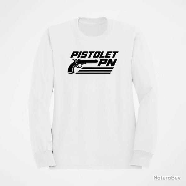 Sweat Tir Sportif Pistolet PN Blanc