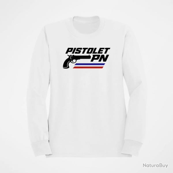 Sweat Tir Sportif Pistolet PN Blanc / Orange