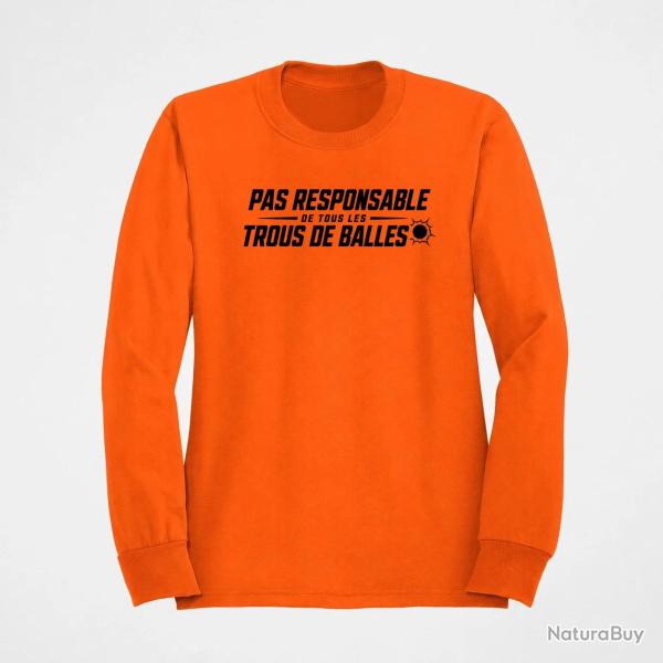 Sweat Tir Sportif Pas responsable des trous de balles Rouge Orange