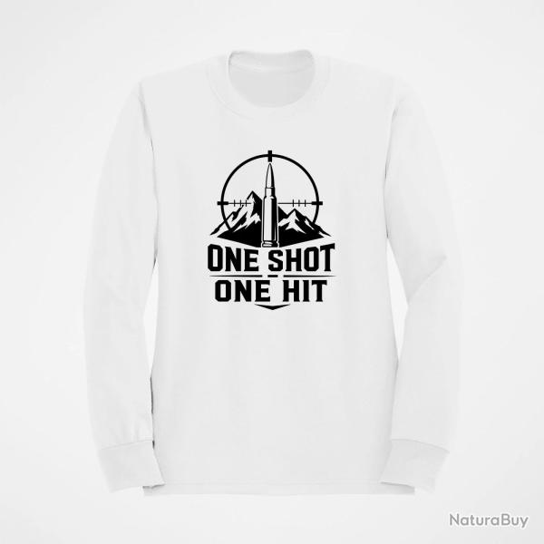 Sweat Tir Sportif One Shot One Hit Cible montagne Blanc