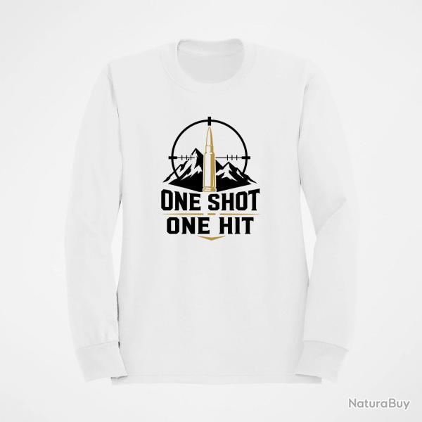 Sweat Tir Sportif One Shot One Hit Cible montagne Blanc / Orange