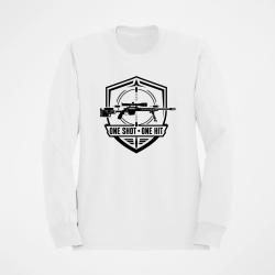 Sweat Tir Sportif One Shot One Hit Blason carabine Blanc