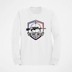 Sweat Tir Sportif One Shot One Hit Blason carabine Blanc / Orange