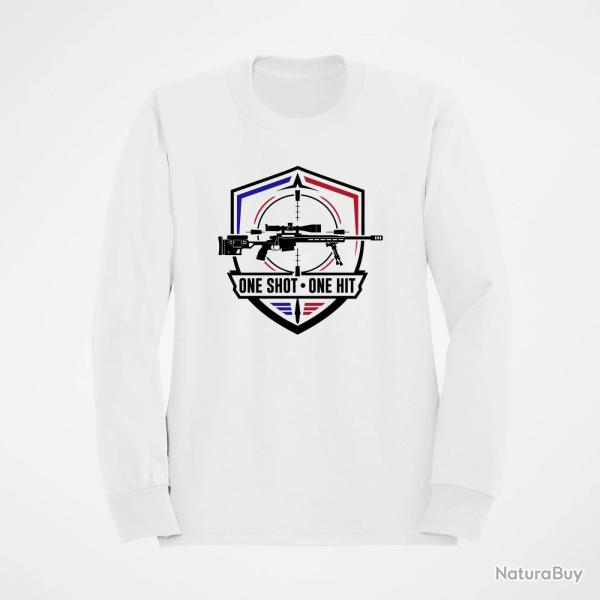 Sweat Tir Sportif One Shot One Hit Blason carabine Blanc / Orange