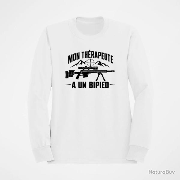 Sweat Tir Sportif Mon th�rapeute a un bipied Blanc