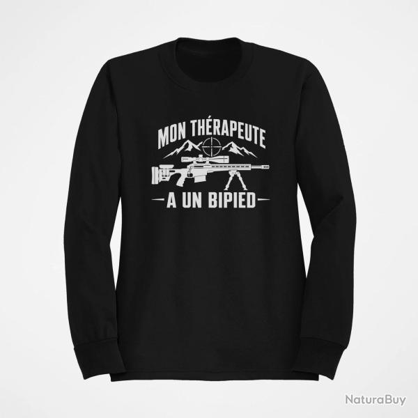 Sweat Tir Sportif Mon th�rapeute a un bipied Noir