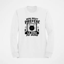 Sweat Tir Sportif Mon bruit pr&eacute;f&eacute;r&eacute; Le ding du gong Blanc