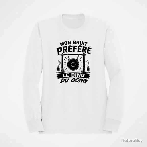 Sweat Tir Sportif Mon bruit pr�f�r� Le ding du gong Blanc
