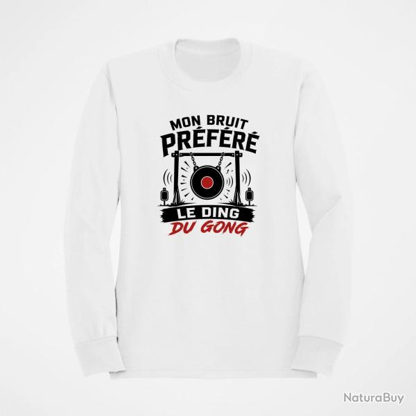 Sweat Tir Sportif Mon bruit pr�f�r� Le ding du gong Blanc / Orange