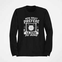Sweat Tir Sportif Mon bruit pr&eacute;f&eacute;r&eacute; Le ding du gong Noir
