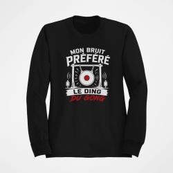 Sweat Tir Sportif Mon bruit pr&eacute;f&eacute;r&eacute; Le ding du gong Noir / Orange