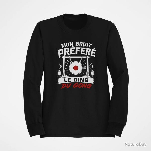 Sweat Tir Sportif Mon bruit pr�f�r� Le ding du gong Noir / Orange