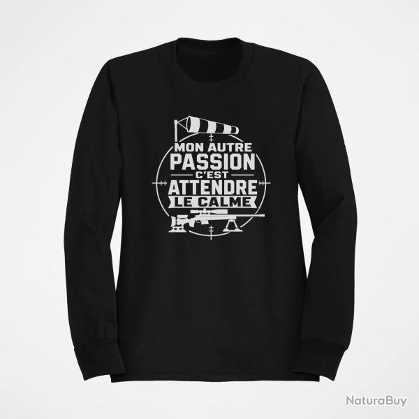 Sweat Tir Sportif Mon autre passion, c'est attendre le calme Noir