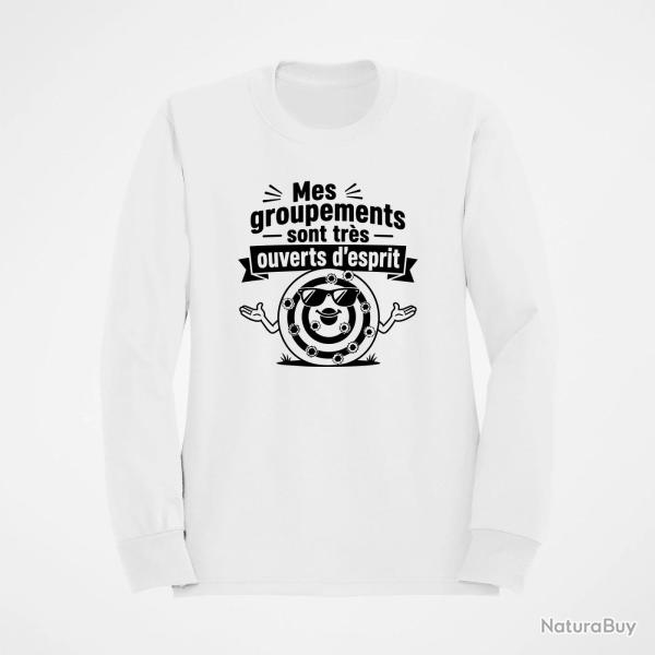 Sweat Tir Sportif Mes groupements sont tr�s ouverts d'esprit Blanc