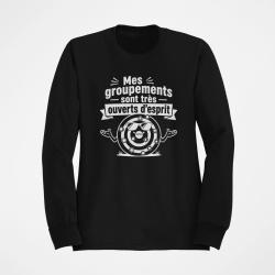 Sweat Tir Sportif Mes groupements sont tr&egrave;s ouverts d'esprit Noir
