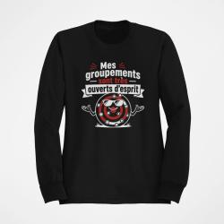 Sweat Tir Sportif Mes groupements sont tr&egrave;s ouverts d'esprit Noir / Orange