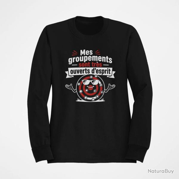 Sweat Tir Sportif Mes groupements sont tr�s ouverts d'esprit Noir / Orange