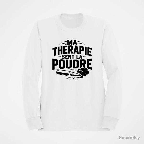 Sweat Tir Sportif Ma th�rapie sent la poudre Douilles Blanc