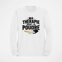 Sweat Tir Sportif Ma th&eacute;rapie sent la poudre Douilles Blanc / Dor&eacute;