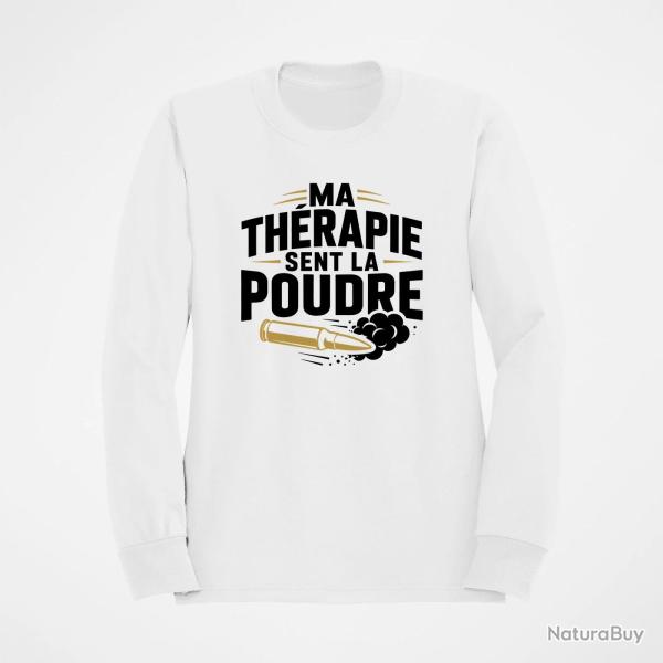 Sweat Tir Sportif Ma th�rapie sent la poudre Douilles Blanc / Dor�