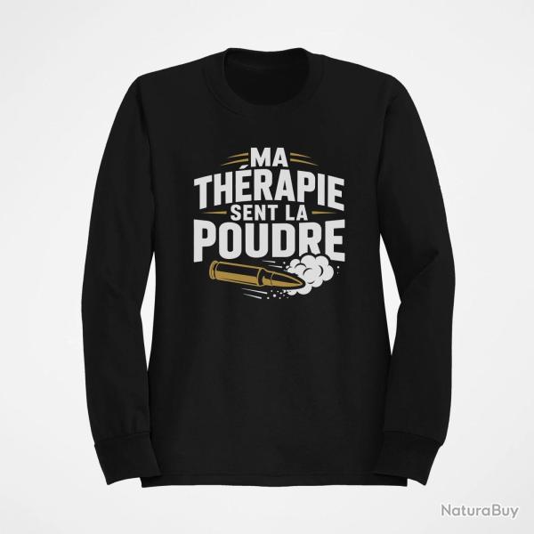 Sweat Tir Sportif Ma th�rapie sent la poudre Douilles Noir / Dor�