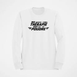 Sweat Tir Sportif Ma th&eacute;rapie sent la poudre Cible et balle Blanc
