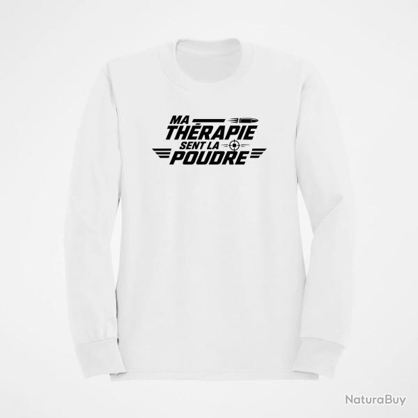 Sweat Tir Sportif Ma th�rapie sent la poudre Cible et balle Blanc
