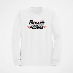 Sweat Tir Sportif Ma th&eacute;rapie sent la poudre Cible et balle Blanc / Orange