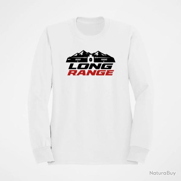Sweat Tir Sportif Long Range Montagnes 600-1000 Blanc / Orange