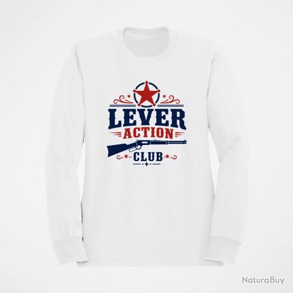 Sweat Tir Sportif Lever Action Club Blanc / Orange
