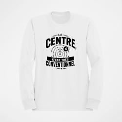 Sweat Tir Sportif Le centre, c'est tr&egrave;s conventionnel Blanc