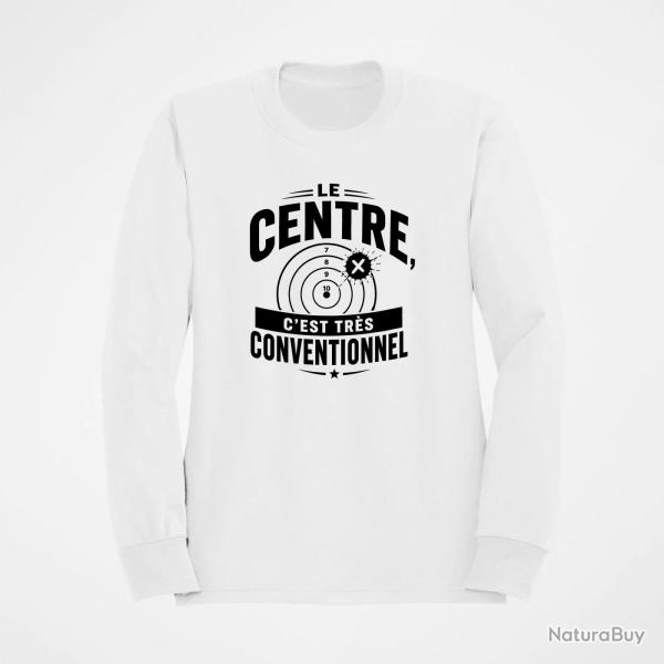 Sweat Tir Sportif Le centre, c'est tr�s conventionnel Blanc