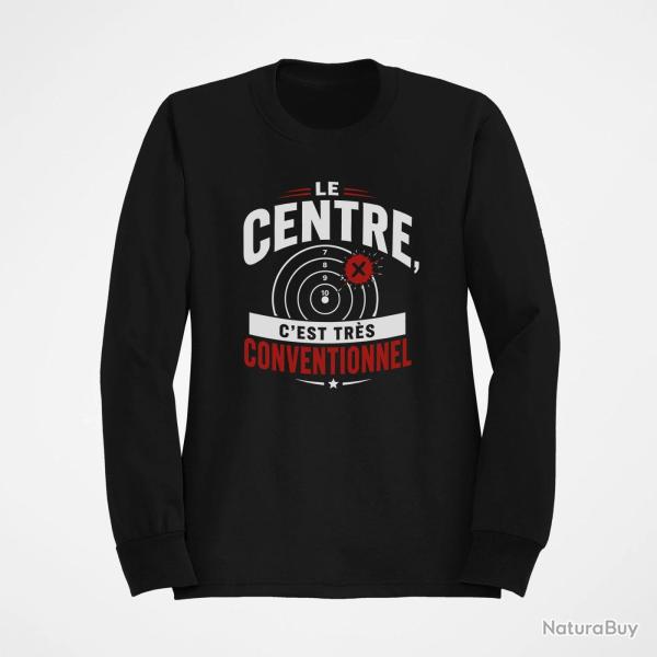 Sweat Tir Sportif Le centre, c'est tr�s conventionnel Noir / Orange