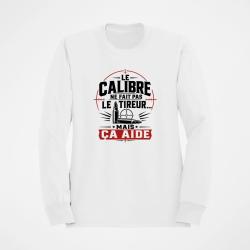 Sweat Tir Sportif Le calibre ne fait pas le tireur, mais &ccedil;a aide Blanc / Orange