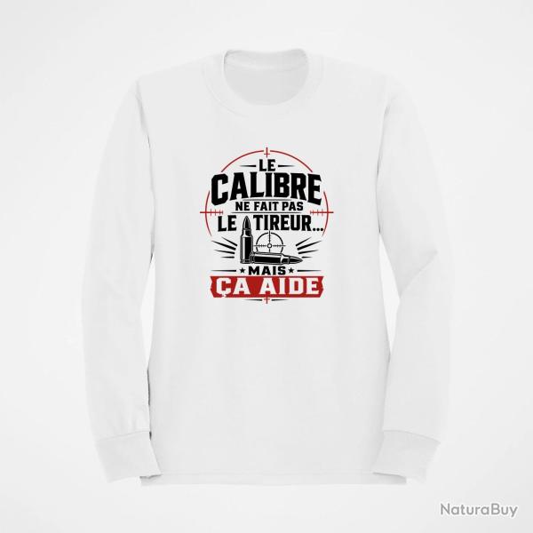 Sweat Tir Sportif Le calibre ne fait pas le tireur, mais �a aide Blanc / Orange