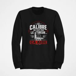 Sweat Tir Sportif Le calibre ne fait pas le tireur, mais &ccedil;a aide Noir / Orange