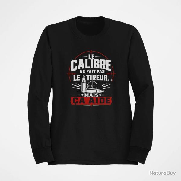 Sweat Tir Sportif Le calibre ne fait pas le tireur, mais �a aide Noir / Orange