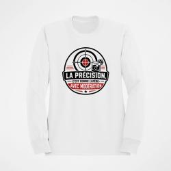 Sweat Tir Sportif La pr&eacute;cision, c'est comme l'ap&eacute;ro Avec mod&eacute;ration Blanc / Orange