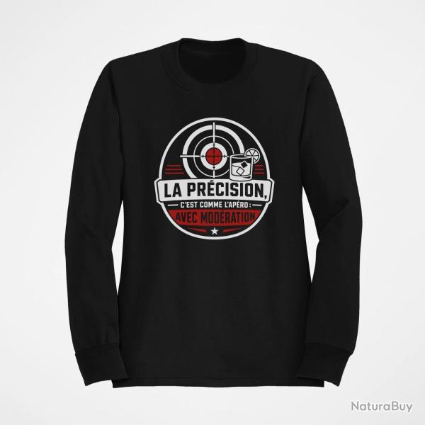 Sweat Tir Sportif La pr�cision, c'est comme l'ap�ro Avec mod�ration Noir / Orange