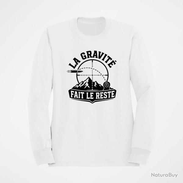 Sweat Tir Sportif La gravit� fait le reste Blanc