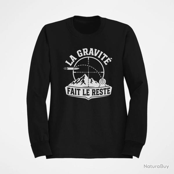 Sweat Tir Sportif La gravit� fait le reste Noir