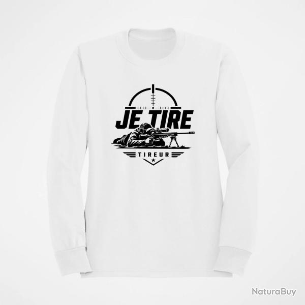 Sweat Tir Sportif Je tire Blanc