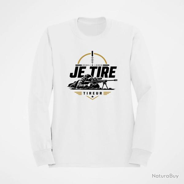 Sweat Tir Sportif Je tire Blanc / Orange