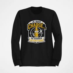 Sweat Tir Sportif Je suis charg&eacute; de bonnes intentions Noir / Orange