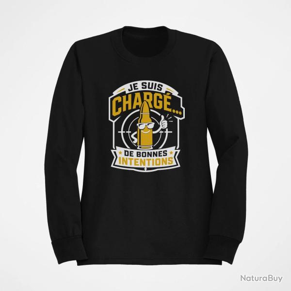 Sweat Tir Sportif Je suis charg� de bonnes intentions Noir / Orange