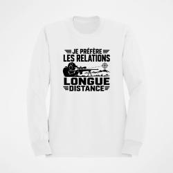 Sweat Tir Sportif Je pr&eacute;f&egrave;re les relations longue distance Blanc